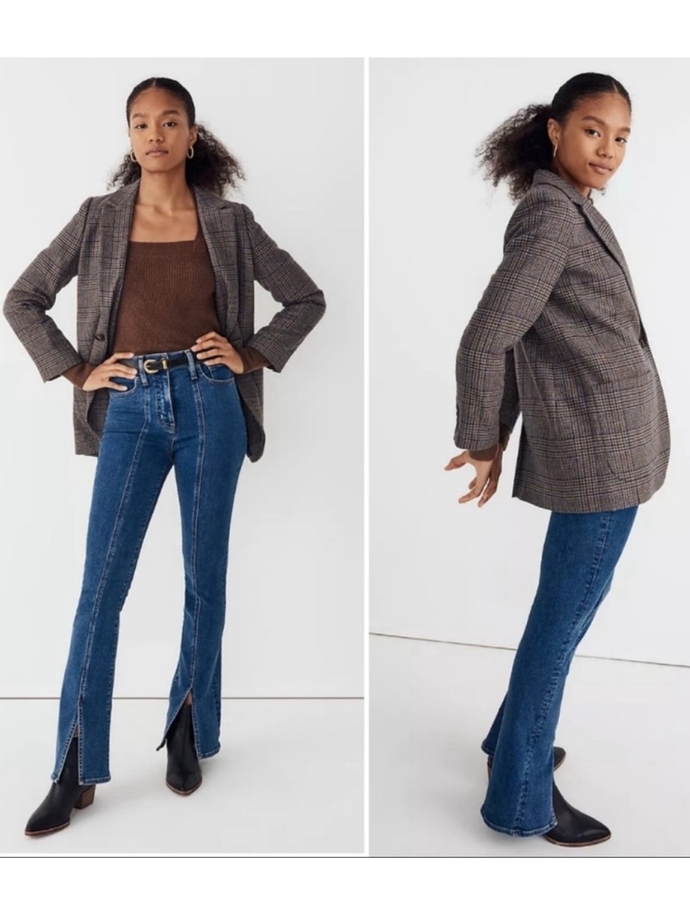 Madewell Larsen Blazer in Hawsell Plaid